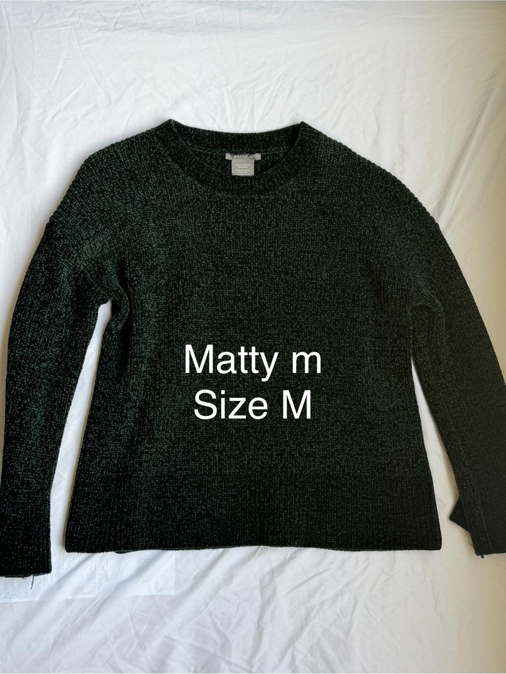 Matty M Black Textured Crewneck Sweater